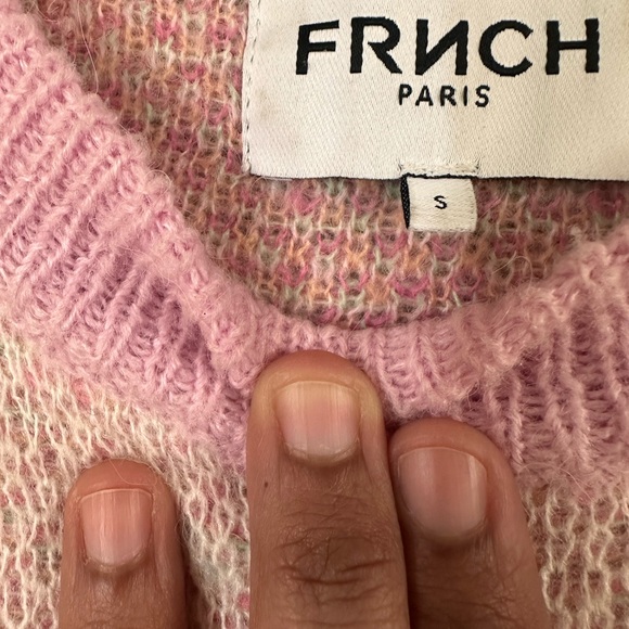 FRNCH Pastel Floral Crewneck Sweater - Pink, Mint, Peach - Picture 4 of 7